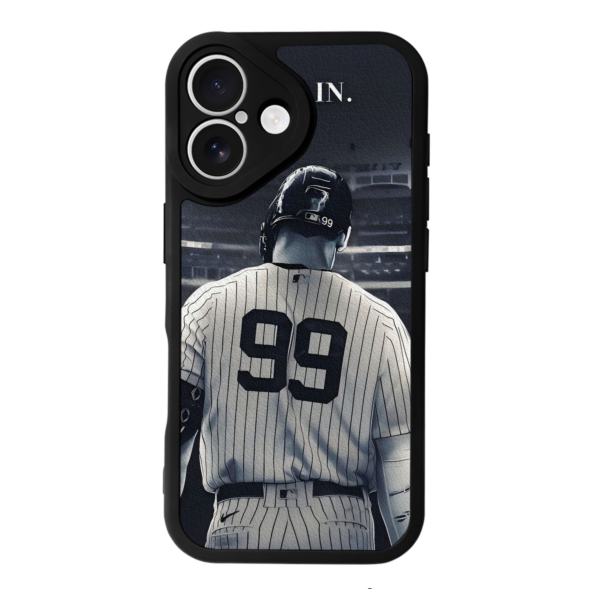 Aaron Judge Yankees Captain IPhone 16 Silicone Leather Case – UV Print, Lambskin Texture – Perfect Fit, Wireless Charging Compatible, Scratch Resistant, Precise Cutouts – Stylish Protection For IPhone 16